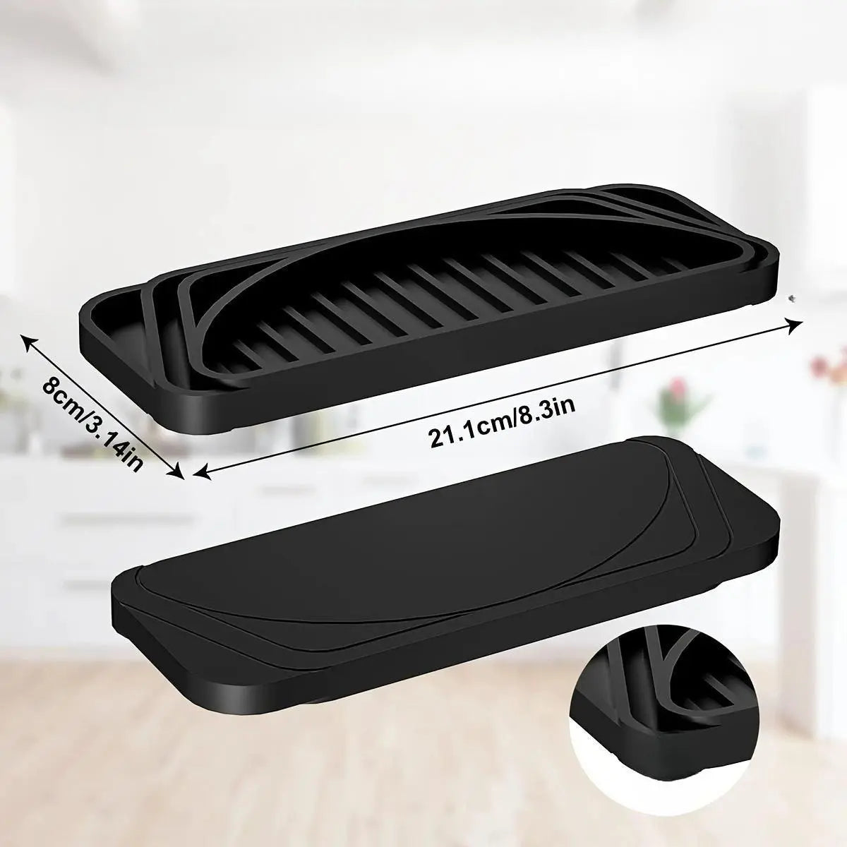 Black Silicone Fridge Dispenser Drip Tray