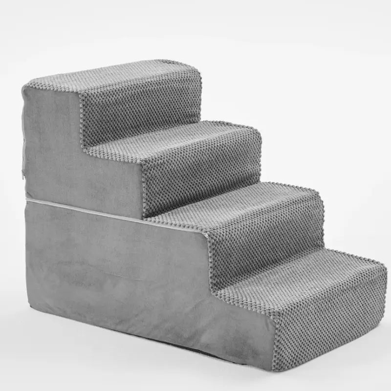 Five Step Gray Foam Pet Stairs