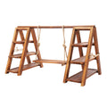 Wooden Tiered Display Stand with Rope Swing