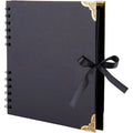 Black Spiral-Bound Scrapbook with Gold Corners