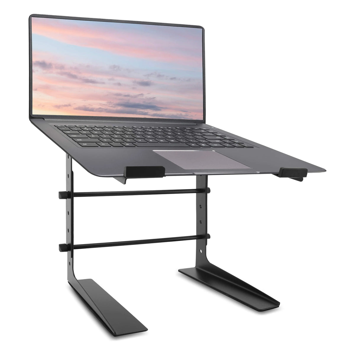 Black Metal Adjustable Height Laptop Stand