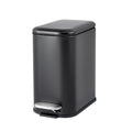 Slim Black Step Trash Can with Lid