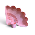 Pink Fan-Shaped Dish Drainer With Cup