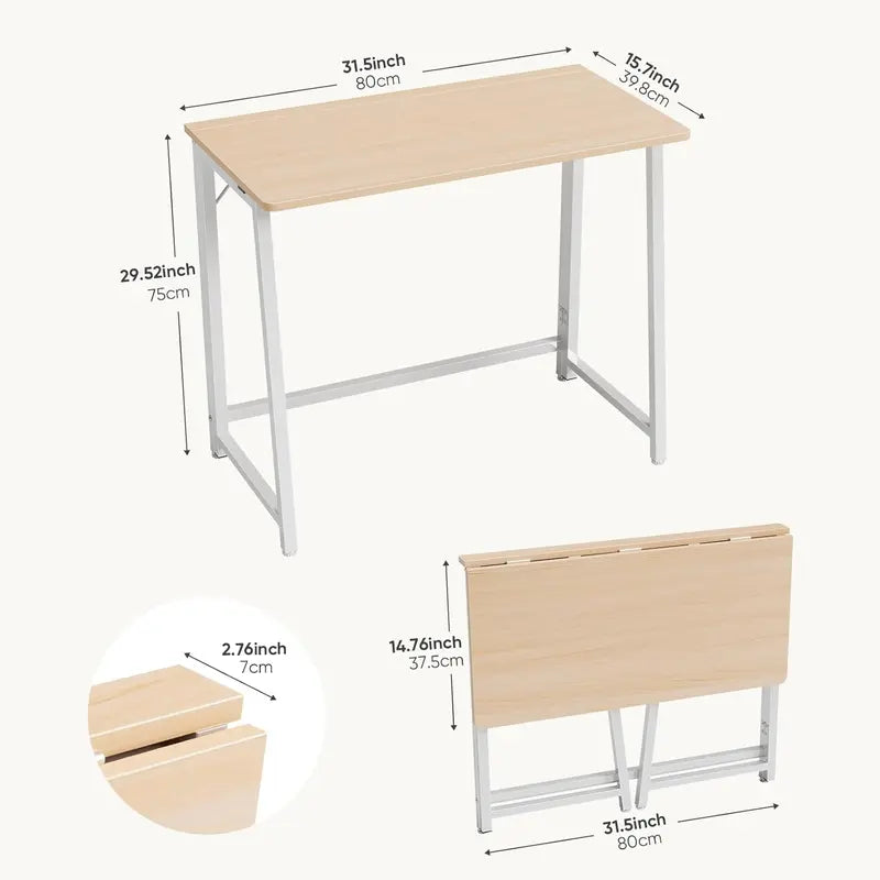Folding Desk With Rustic Wood Top