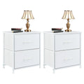 Pair of White Two-Drawer Bedside Tables