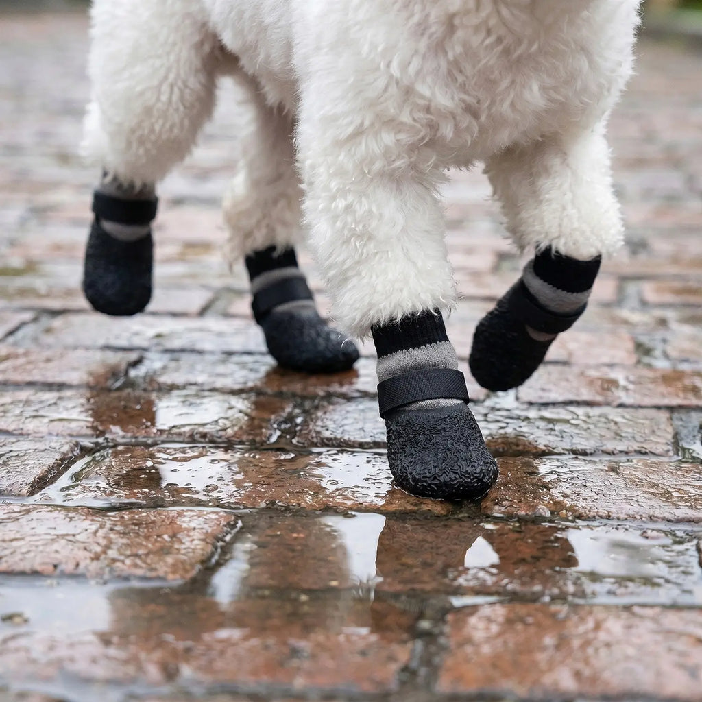 Pink Non-Slip Dog Boots with Strap Closures