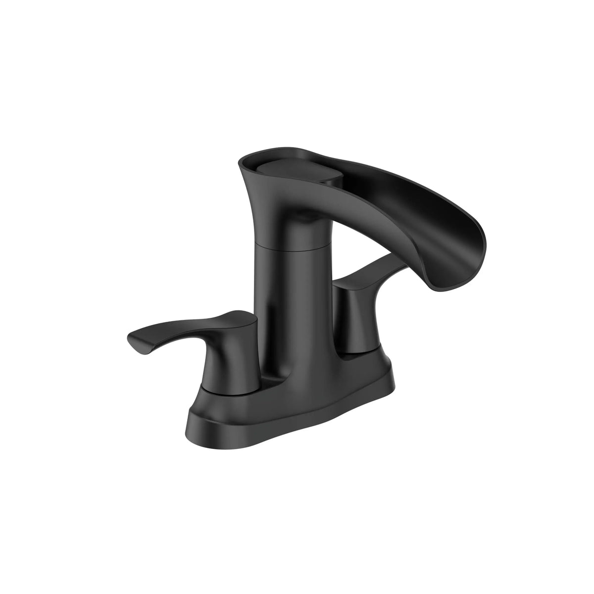 Matte Black Two-Handle Waterfall Bathroom Faucet