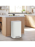 White Rectangular Step-On Kitchen Trash Can