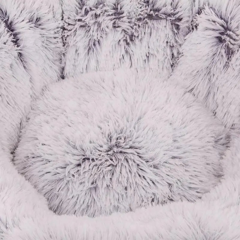 Grey Plush Donut Pet Bed with Tunnel