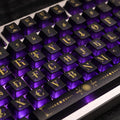Translucent Purple Keycap Set With Gold Letters