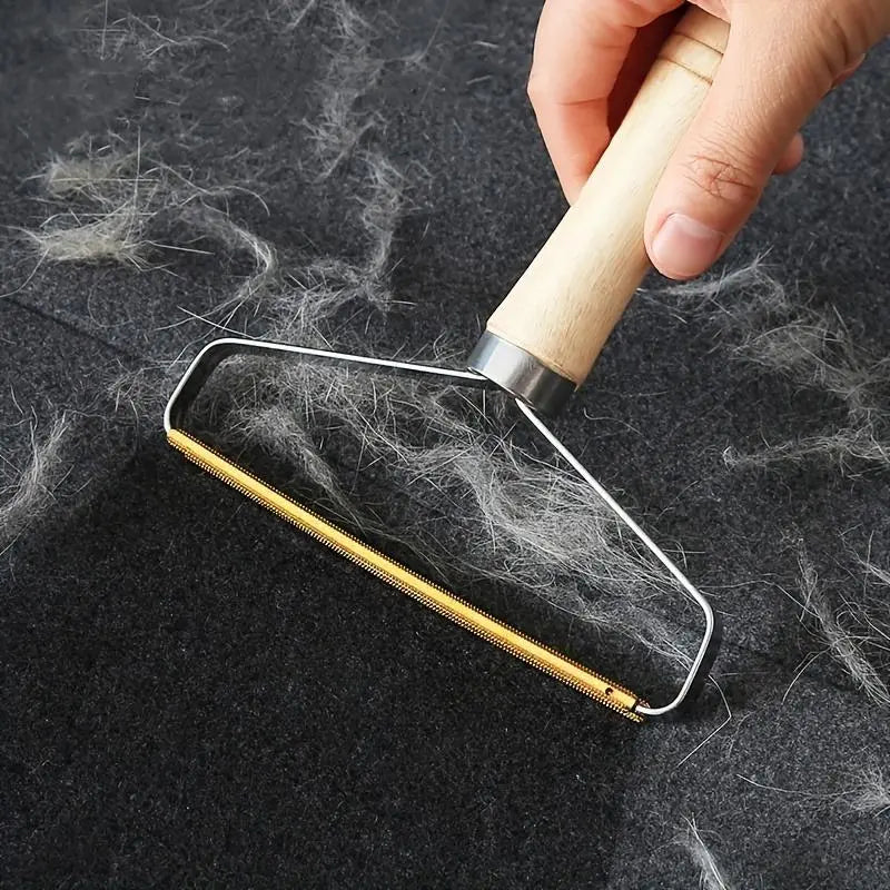 Wooden Handle Pet Hair Remover With Metal Frame