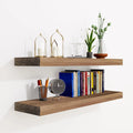 Set of Two Rustic Wood Floating Shelves