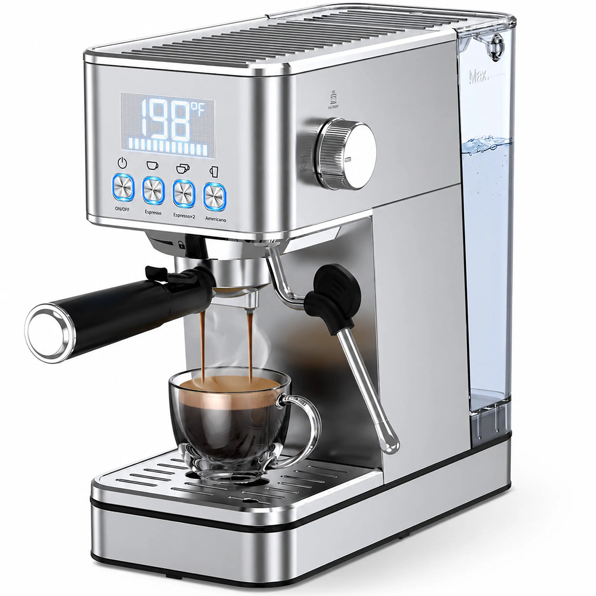 Stainless Steel Espresso Machine with Water Tank