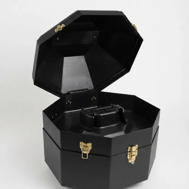 Black Hard Hat Case with Brass Latches