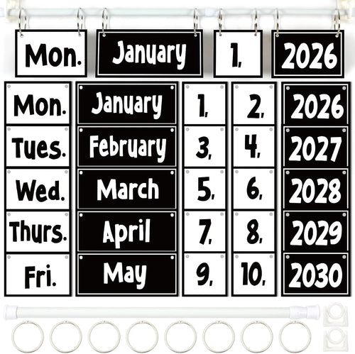 Black and White Hanging Flip Calendar Set