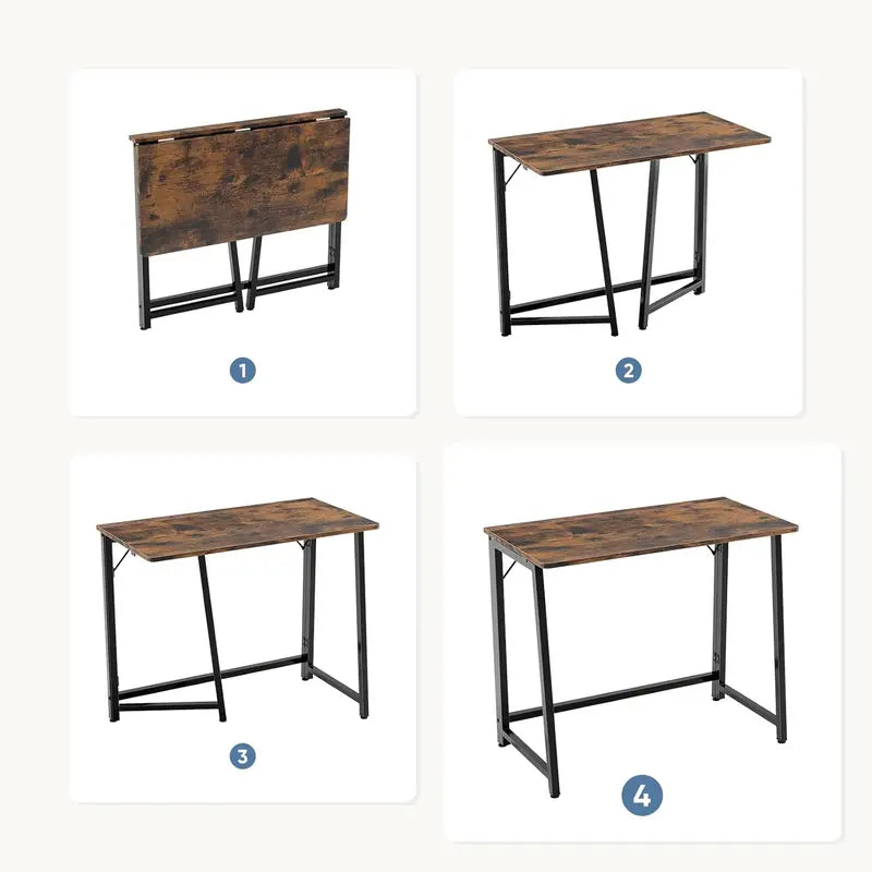 Folding Desk With Rustic Wood Top