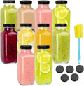 Square Glass Bottle Set with Black Lids